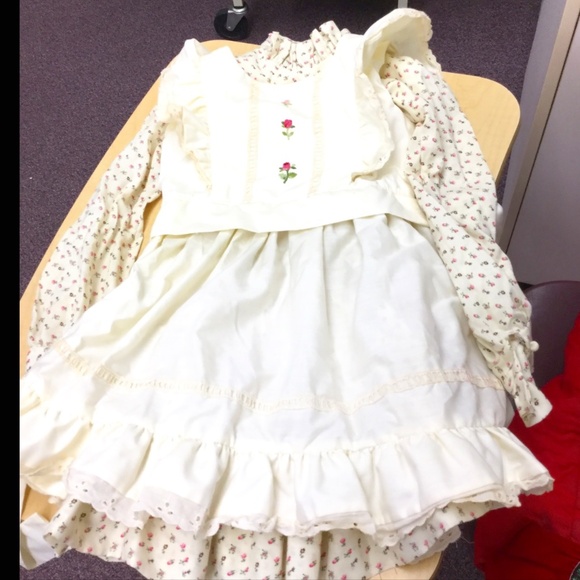 Dorissa of Miami girls 2 dresses  a smock and apron  size 6 vintage 70 excellant - Picture 1 of 5